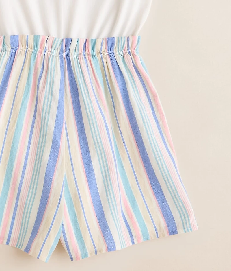 Girls - Striped Skort Romper