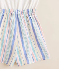 Girls - Striped Skort Romper