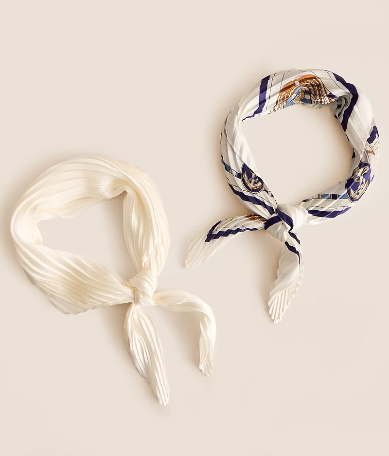 2 Pack Crinkle Fashion Scarf Set