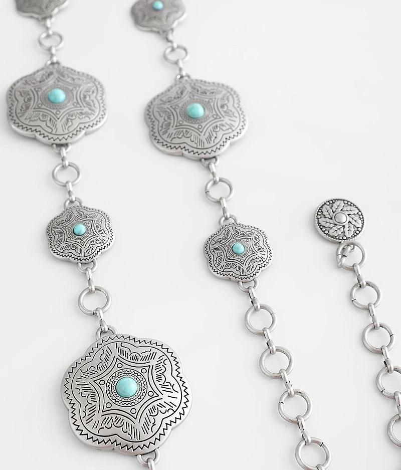 Turquoise Concho Chain Belt