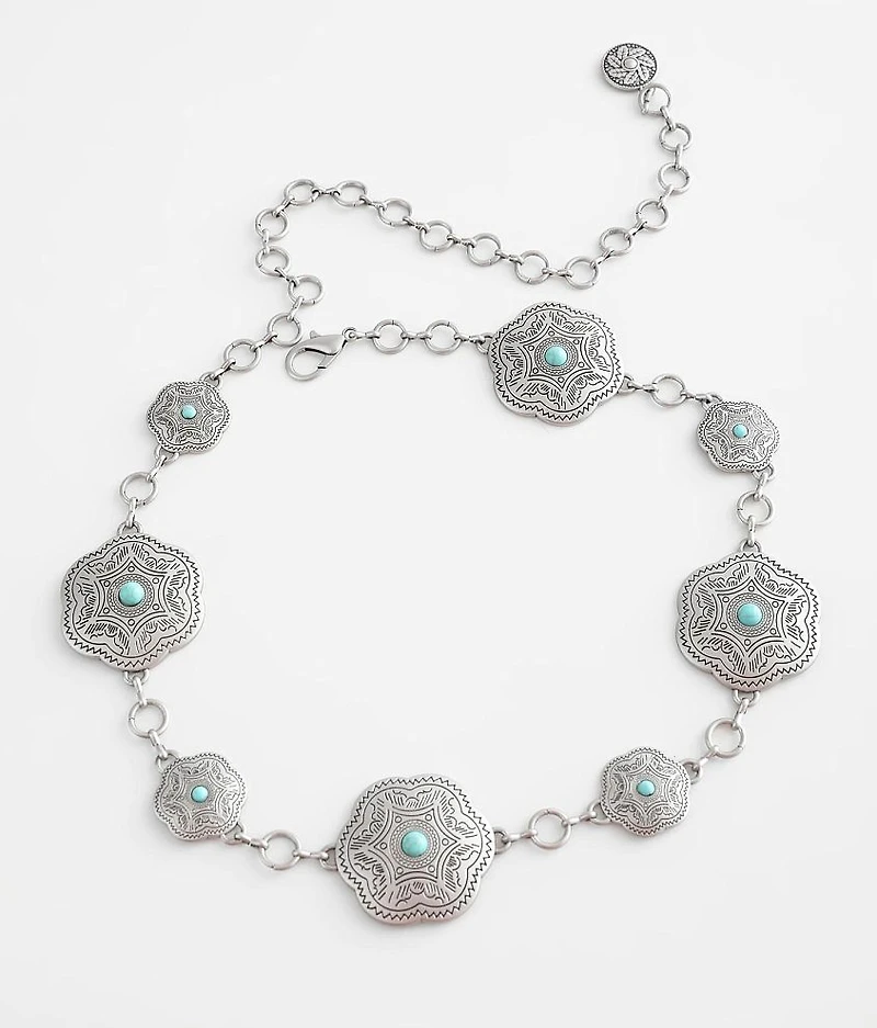 Turquoise Concho Chain Belt