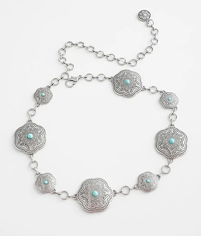 Turquoise Concho Chain Belt