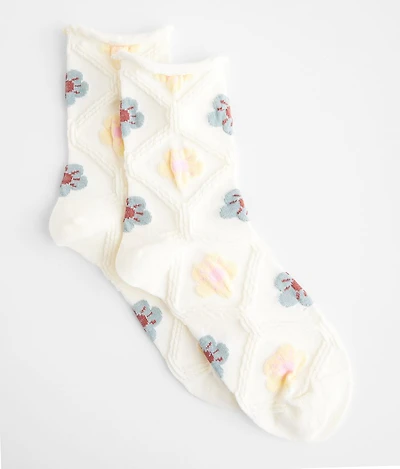 BKE Floral Crew Socks