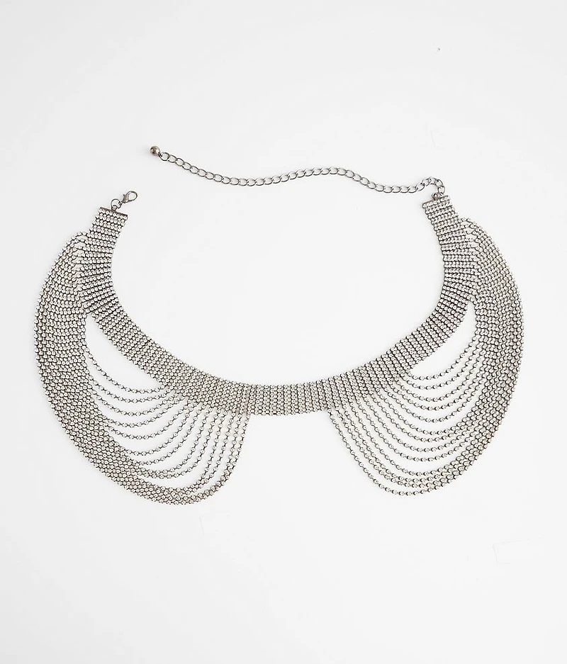 Draped Rhinestone Fringe Belt