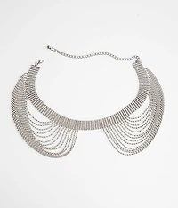 Draped Rhinestone Fringe Belt