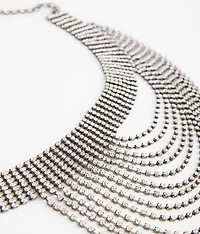 Draped Rhinestone Fringe Belt
