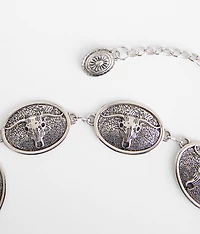Western Steer Head Belt