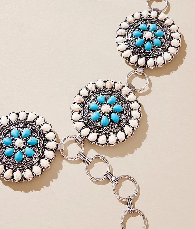 Turquoise Western Concho Chain Belt