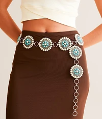 Turquoise Western Concho Chain Belt
