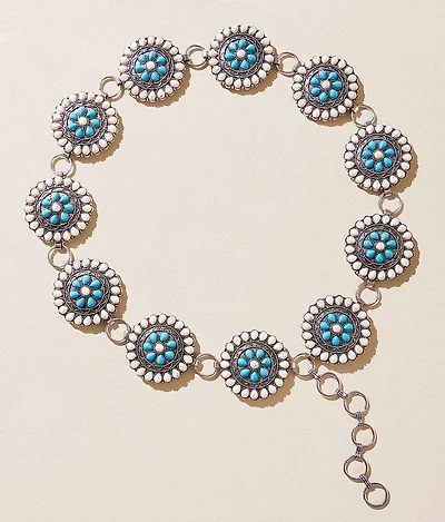 Turquoise Western Concho Chain Belt