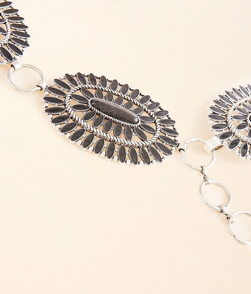 Black Stone Chain Belt