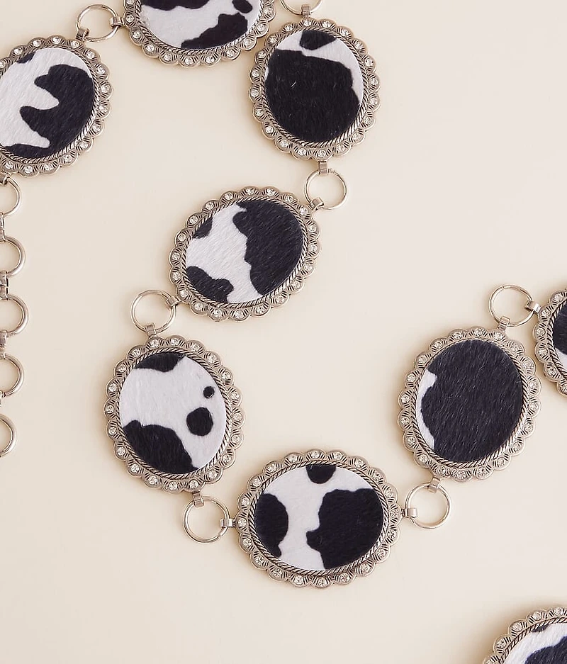 Glitz Cow Print Chain Belt