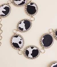 Glitz Cow Print Chain Belt
