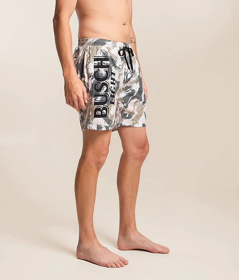Busch Light Camo Stretch Swim Trunks