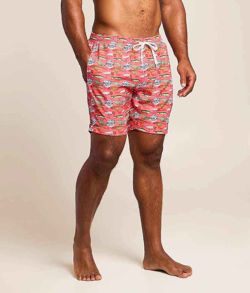 Busch Light Fish Lures Stretch Swim Trunks
