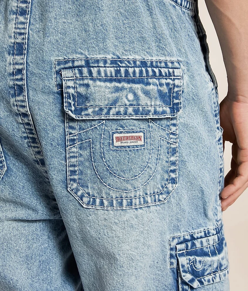 Denim Double Cargo Overalls