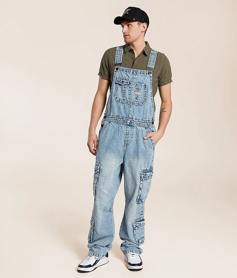 Denim Double Cargo Overalls
