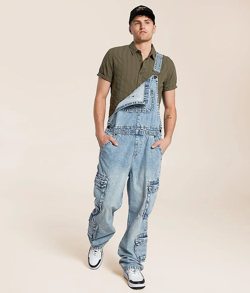 Denim Double Cargo Overalls