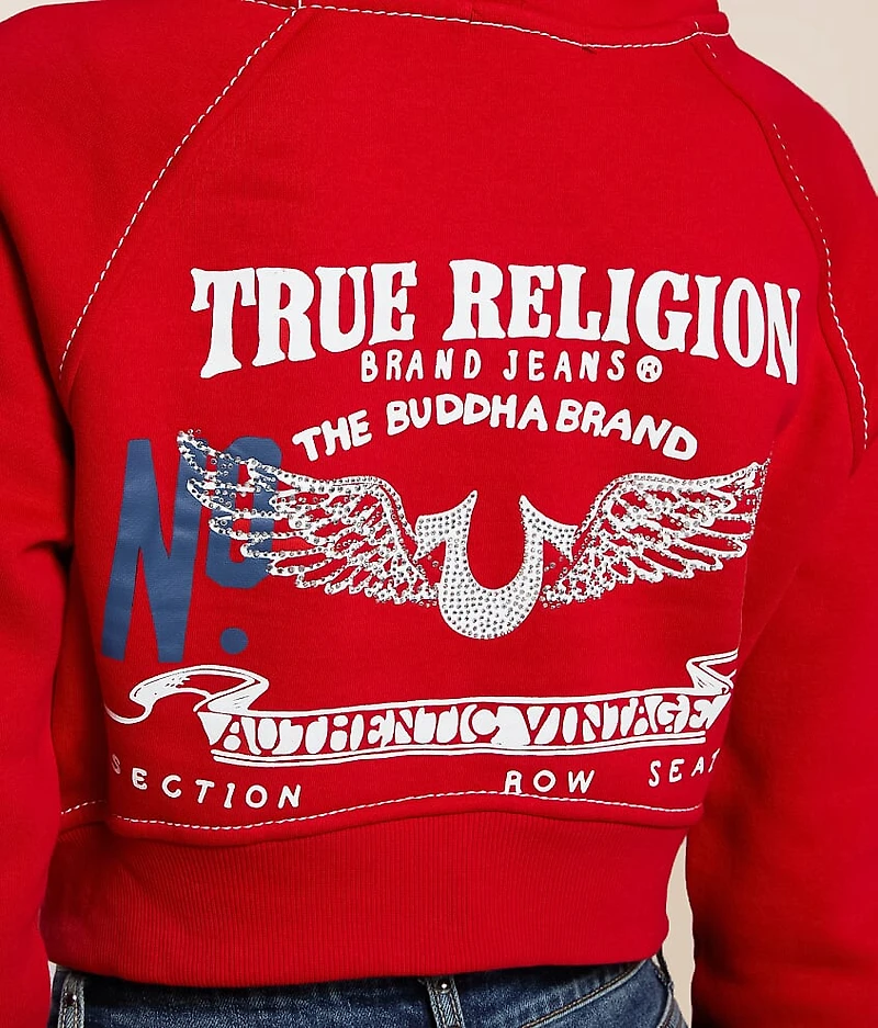 Crystal Wing Cropped Hoodie