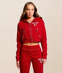 Crystal Wing Cropped Hoodie