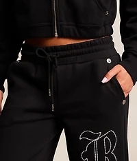 Branded Applique Wide Leg Pant