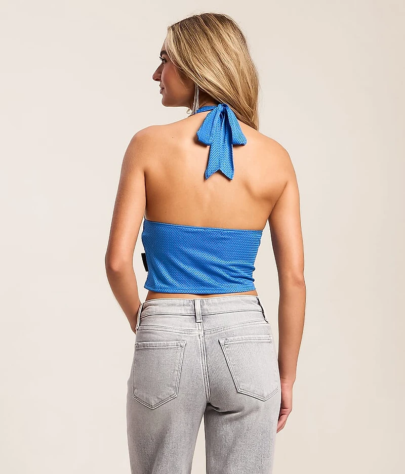 Sporty Jersey Halter Tank Top