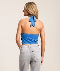Sporty Jersey Halter Tank Top