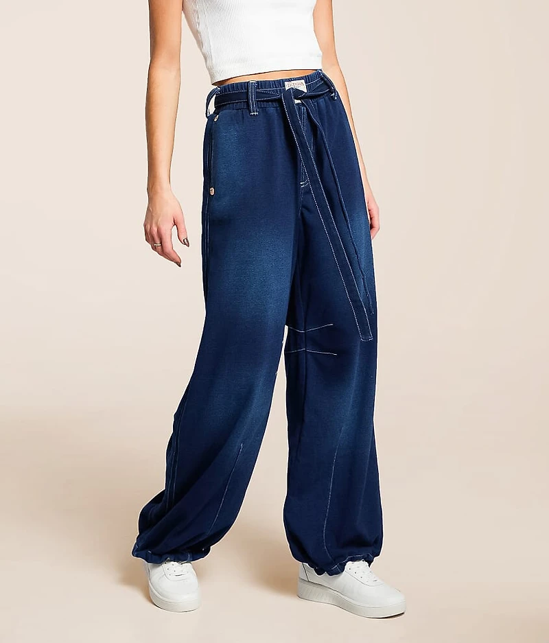 Washed Indigo Barrel Sweatpant