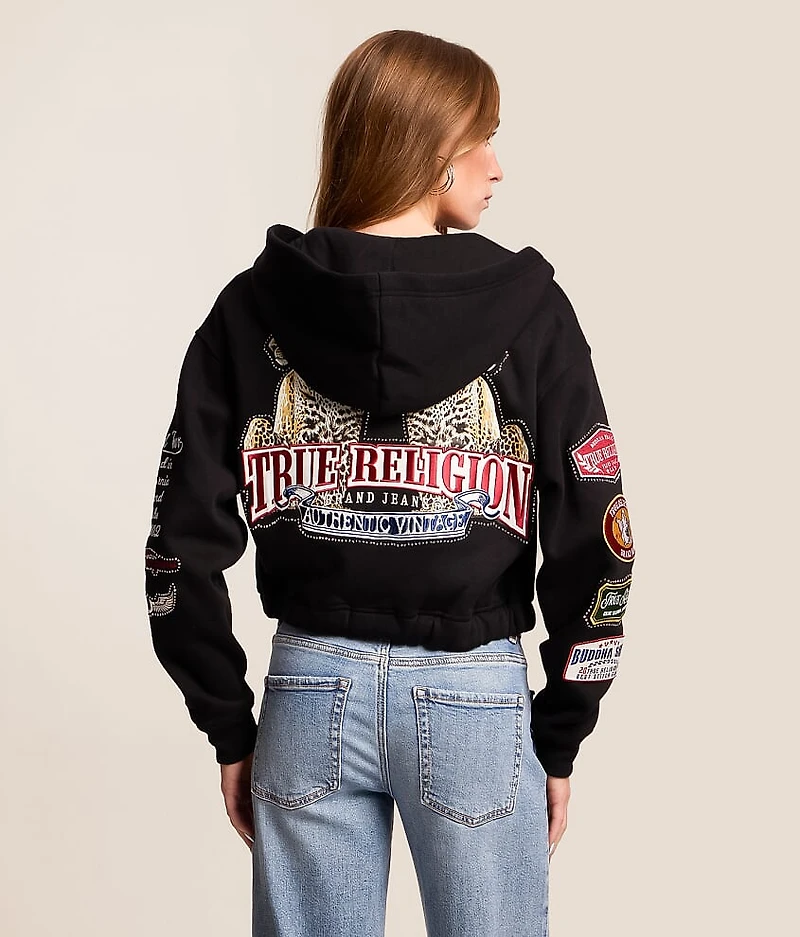 Crystal Varsity Cropped Hoodie