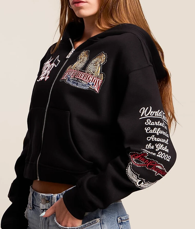 Crystal Varsity Cropped Hoodie