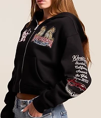 Crystal Varsity Cropped Hoodie