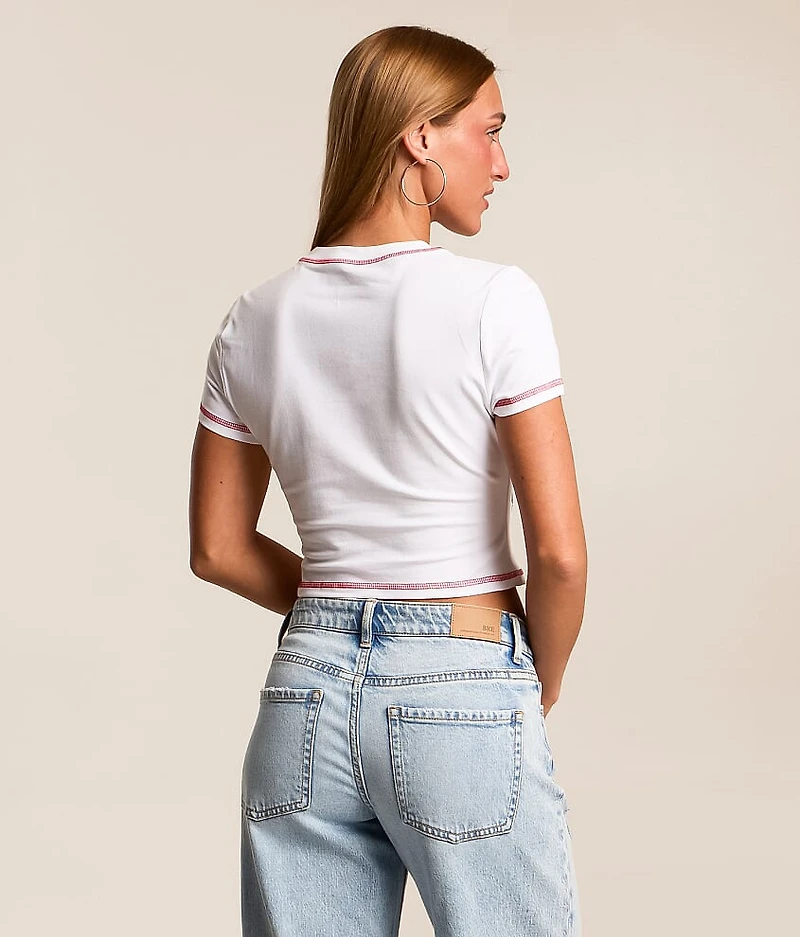 Rhinestone Cropped T-Shirt