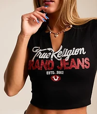 Rhinestone Cropped T-Shirt