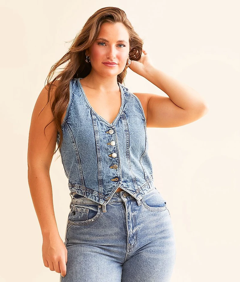 Washed Denim Vest