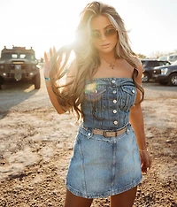 Denim Corset Tube Top