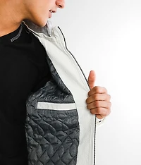 Faux Leather Hooded Jacket