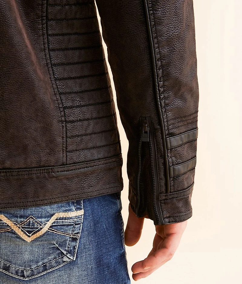 Faux Leather Moto Jacket