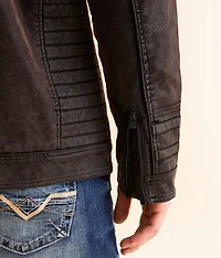 Faux Leather Moto Jacket