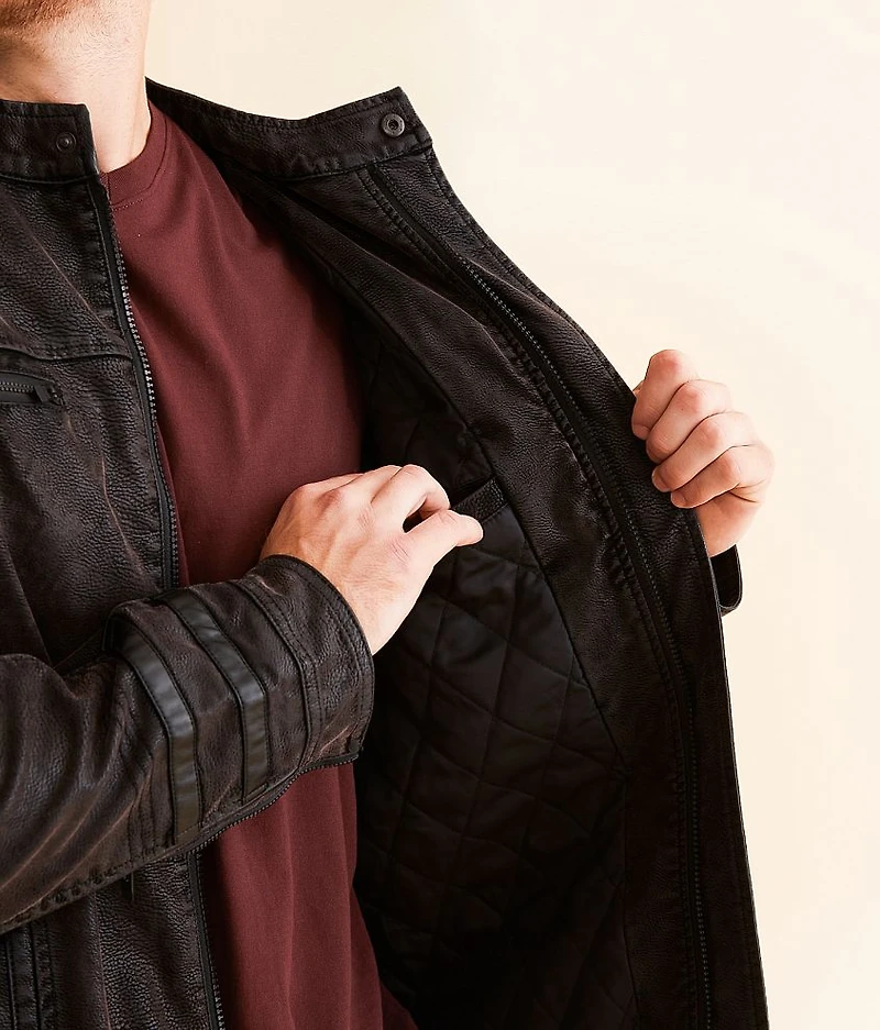 Faux Leather Moto Jacket