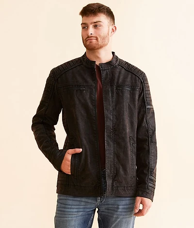 Faux Leather Moto Jacket
