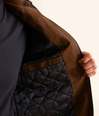 Faux Leather Hooded Jacket