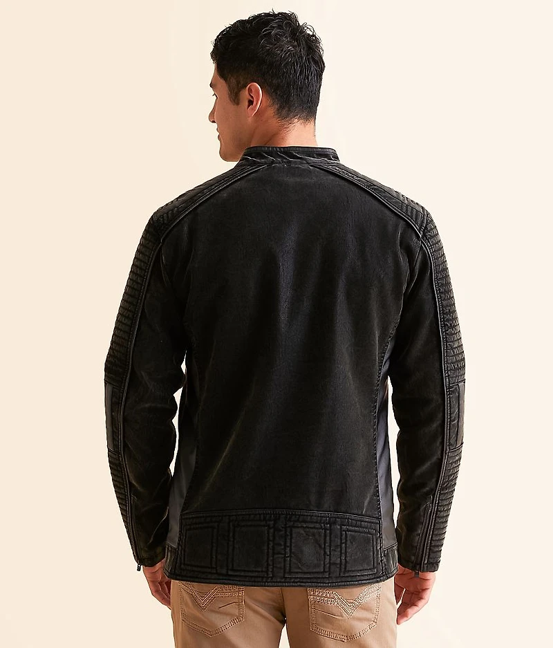 Distressed Faux Suede Jacket