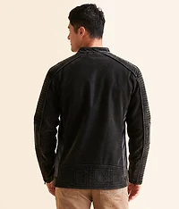 Distressed Faux Suede Jacket