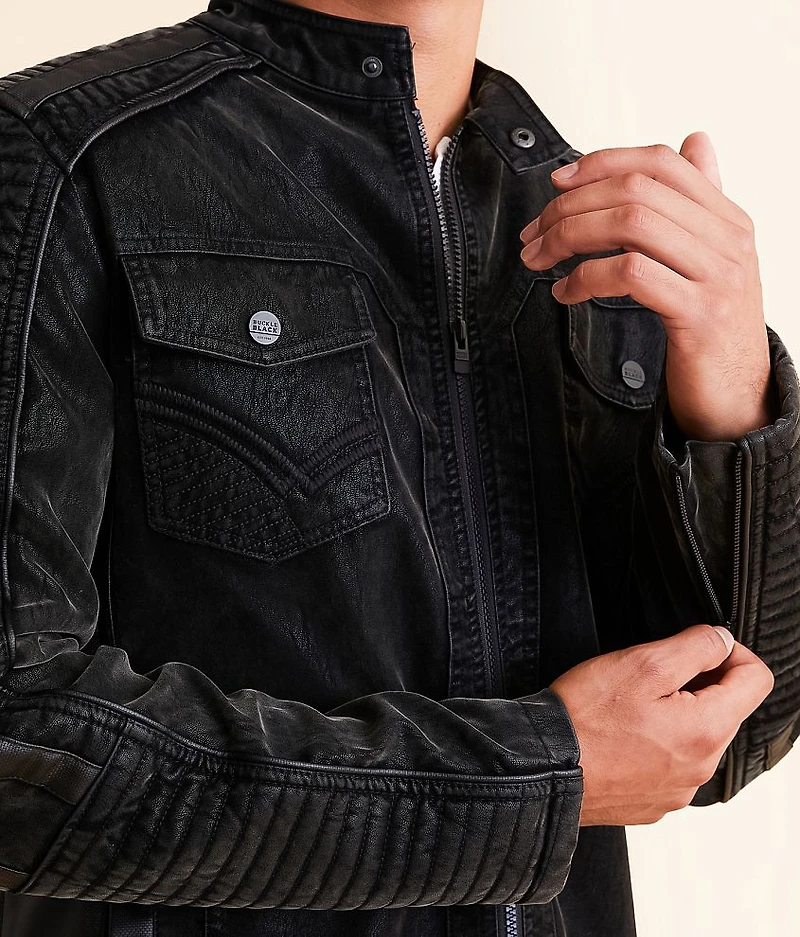 Distressed Faux Suede Jacket