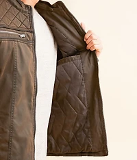 Antique Quilted Faux Leather Jacket