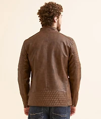 Distressed Faux Leather Jacket