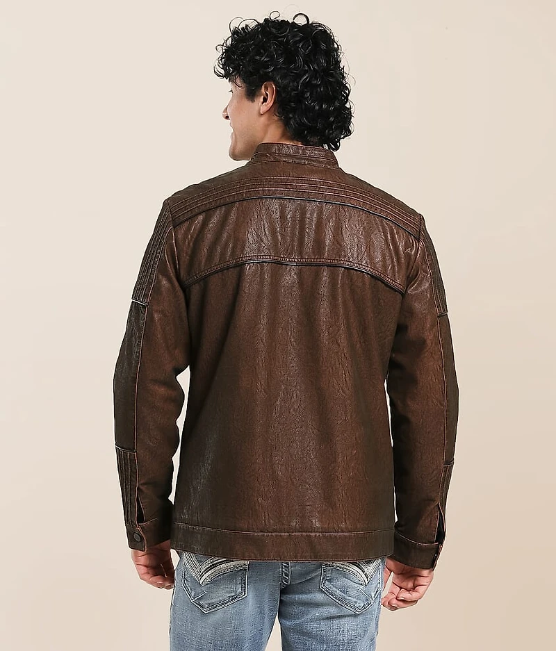 Distressed Pleather Jacket