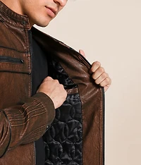 Distressed Pleather Jacket