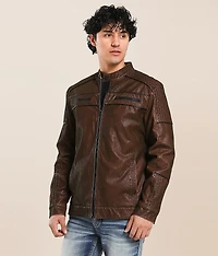 Distressed Pleather Jacket