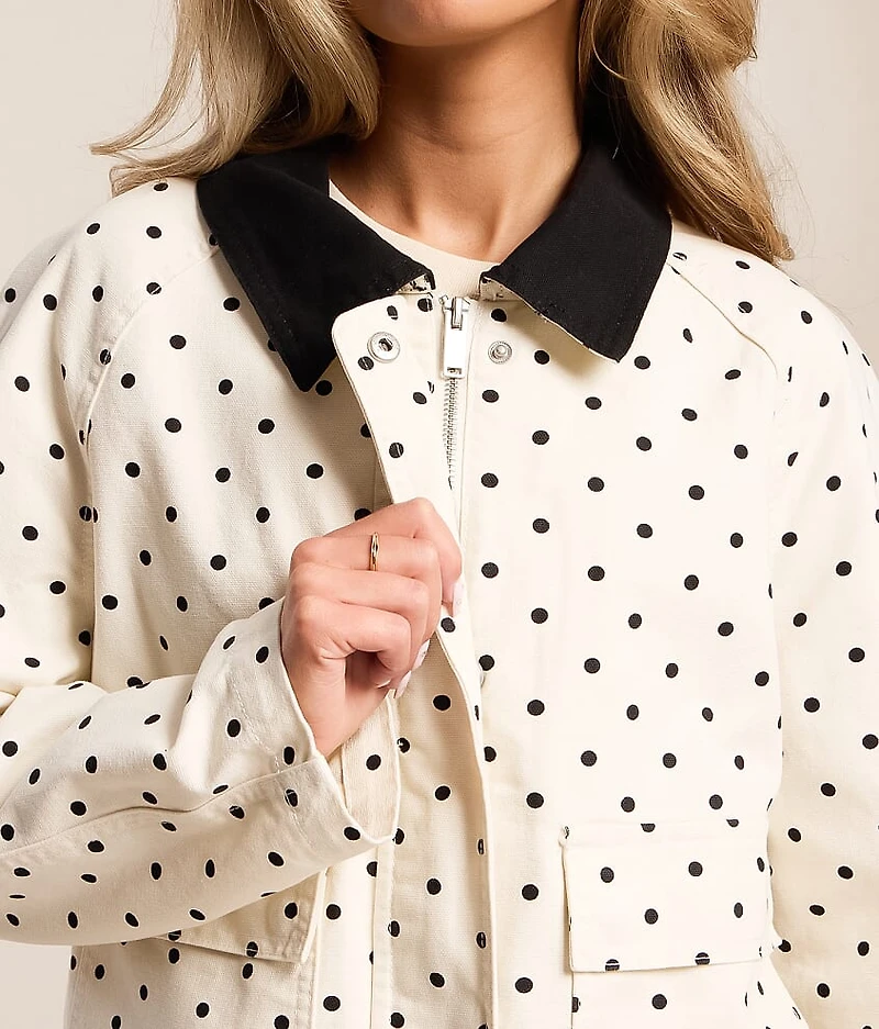 Polka Dot Denim Jacket
